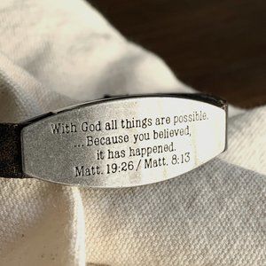 Good Works Pewter and Leather Bracelet